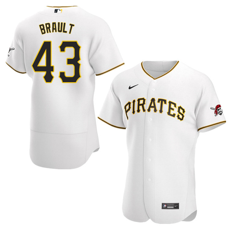 Nike Men #43 Steven Brault Pittsburgh Pirates Baseball Jerseys Sale-White
